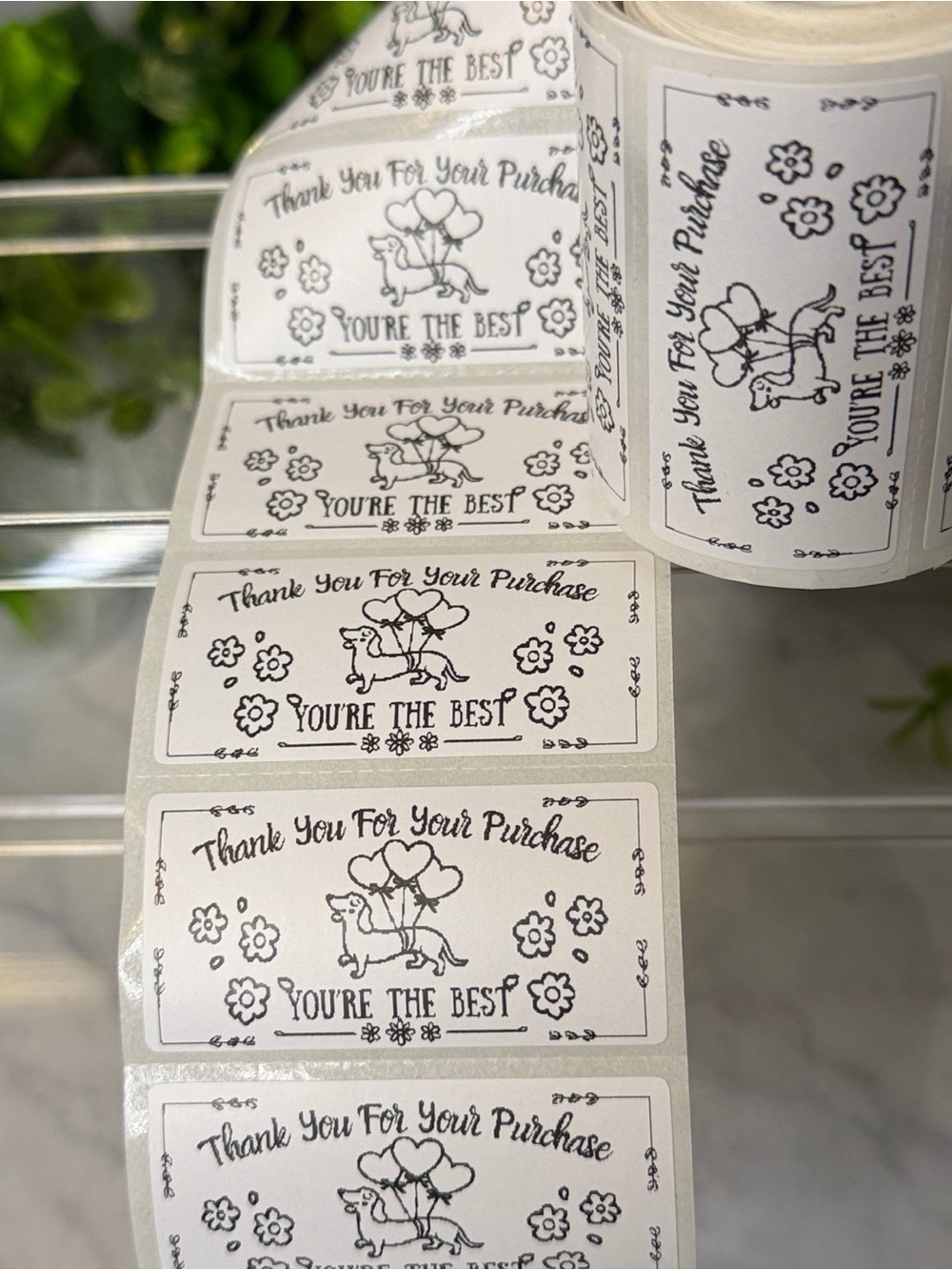 200 Dachshund Thank You Stickers 2x1 Labels Funny Dog Small Business Packaging